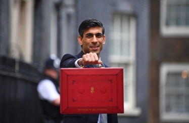 Rishi Sunak with the Budget Box